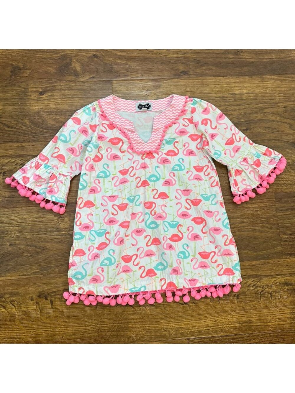 Mud pie flamingo tunic coverup dress